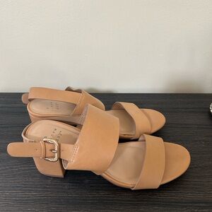 a new day Tan Block Heel Sandals